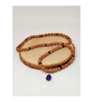 Ametist Taşlı Rudraksha Tohum Kolye Dolama Bileklik 8mm (49722)