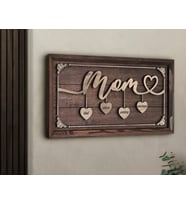 BK Gift Özel Yapım Anneler Günü Kabartma Figür Temalı Meşe Ağacı Tablo, Ev Dekorasyonu, Duvar Dekoru, Anneye Hediye-4
