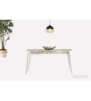 Ortadan Açılabilir Mdf  Yemek Masası, Mutfak Masası ( 80x130 CM ) (Beyaz-Krem)