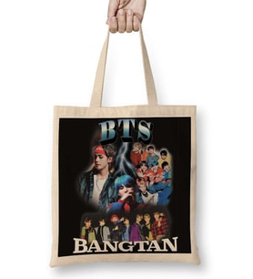 Bts Bangtan Bez Çanta Uzun Saplı