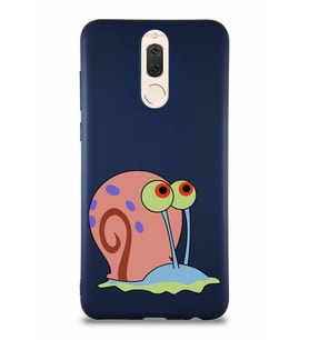 Huawei Mate 10 Lite Soft Premier Kapak Salyangoz Gary Tasarımlı Silikon Kılıf - Lacivert (Şeffaf)