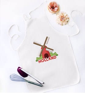 BK Gift Holland Tasarımlı Beyaz Mutfak Önlüğü - Model 1