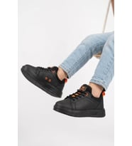 Walkway Füme Lastik Bağcıklı Comfort Rahat Tabanlı Erkek Çocuk Sneaker Balase F