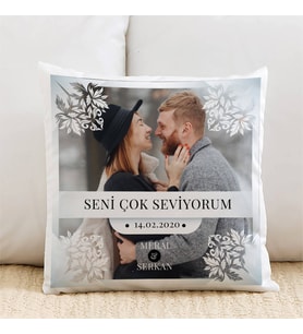 Kişiye Özel Sevgiliye Hediye Fotoğraflı Romantik Yastık