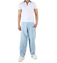 Denim Açık Mavi Cep Detaylı Wide Leg Pantolon