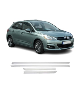 Citroen C4 HB Krom Yan Kapı Çıtası 2010-2020 Paslanmaz Çelik Çelik
