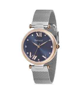Ferrucci Rose Gold ve Gümüş Çelik Kadın Kol Saat (Gümüş)
