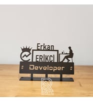 Yazılım mühendisi metal isimlik developer isimlik mühendis masa isimliği terfi iş yeri hediyesi