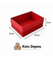 12x12x3 cm Asetat Kapaklı Takı Kutusu-Kırmızı (DEMONTE) (50 ADET)