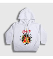 Presmono Unisex Çocuk Beyaz Gitar Aerosmith Kapüşonlu Sweatshirt 6756tt