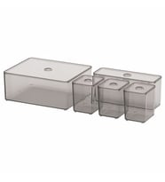 5 Parça Kutu Seti, Füme Renk IKEA Makyaj-Takı-Kozmetik Düzenleme Kutusu 24x20x10cm