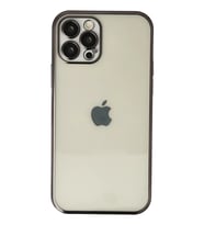 Mey İthalat® iPhone 12 Pro Kılıf Lensli Silikon - Siyah