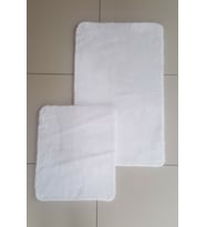 Puffy Kaydırmaz Tabanlı 2li Banyo Paspas Takımı-Beyaz