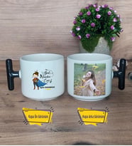 Kadın İngilizce Öğretmeni Kupa Bardak Fotoğraflı T Siyah Kulplu Öğretmenler Günü Hediyesi