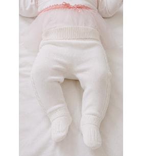 %100 Pamuk Örme Bebek Patikli Pantolon İçlik Tayt 50187