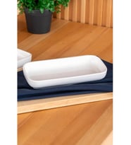 Acar SCT5405 Pure Royal Porselen Dikdörtgen Beyaz Tabak 20x8 cm