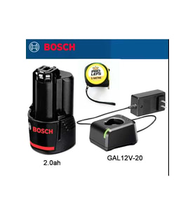 GBA 12V 2.0Ah Profesyonel Akü, GAL 12V-20 Şarj Aleti ve Ölçer Set
