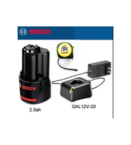GBA 12V 2.0Ah Profesyonel Akü, GAL 12V-20 Şarj Aleti ve Ölçer Set