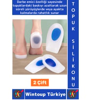 Gündelik Ayakta Duranlar İçin Baskı Azaltan Darbe Emici Rahat Silikon Topuk Konfor Ped Yastık 2 Çift