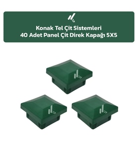 KONAK TEL ÇİT SİSTEMLERİ PANEL ÇİT KAPAĞI 40 ADET YEŞİL (Yeşil)