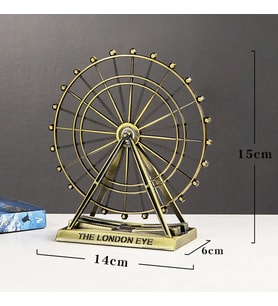 Vintage Metal İngiltere London Eye Biblo Antik Bronz 15 cm