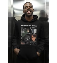 Levi Ackerman Baskılı Unisex Oversize Attack On Titan Anime Karakter Hoodie