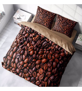 MonoHome Coffee Duvet 3D Pamuk Saten Çift Kişilik Nevresim Takımı (Çok Renkli)