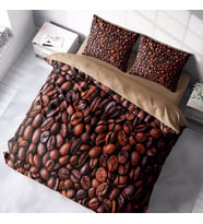 MonoHome Coffee Duvet 3D Pamuk Saten Çift Kişilik Nevresim Takımı (Çok Renkli)