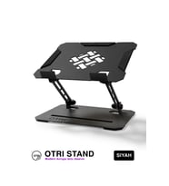 Katlanabilir Siyah Metal Çok Amaçlı Laptop, Telefon ve Tablet Standı