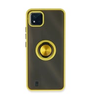 Realme C11 2021 Kılıf Montreal Yüzüklü Kapak - Sarı