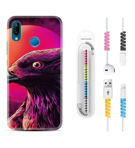 Huawei P20 Lite Mate 10 20 Lite Pro P40 Lite KılıfKablo Koruma Spiral Silikon Red Eagle 1752