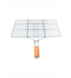 Northcity Ahşap Saplı Mangal Izgarası - Galvanizli Paslanmaz Izgara Kafes 25x40 cm
