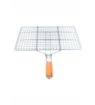 Northcity Ahşap Saplı Mangal Izgarası - Galvanizli Paslanmaz Izgara Kafes 25x40 cm