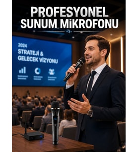 Kablosuz Çift Mikrofon Şarj Edilebilir Dijital Göstergeli