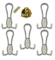Krom Desenli Vestiyer Portmanto 5 Adet Askılık Metal