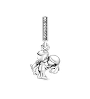Fubena 925 Ayar Gümüş Erkek ve Kız Sevgili Charm