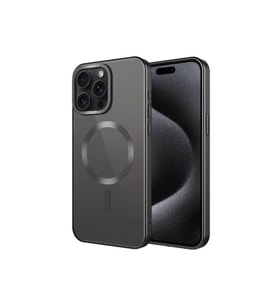 Apple iPhone 15 Pro Max Uyumlu Kılıf Mat Tasarımlı M-safe Wireless Şarj Özellikli Zore Mat Setro Kapak (Siyah)