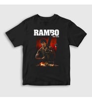 Presmono Unisex Çocuk Siyah First Blood Film Rambo T-Shirt 249161tt