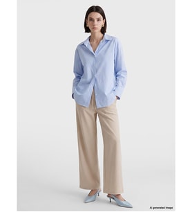 LCW Modest Bej Beli Lastikli Geniş Paça Kadın Pantolon