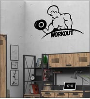 Fitness Dekor Tablo Mdf Ahşap Lazer Kesim Duvar Panosu Siyah 3mm
