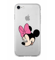 Apple iPhone 7 Uyumlu Kapak Minnie Mouse Tasarımlı Şeffaf Silikon Kılıf