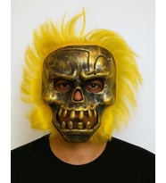Wild Skull - Bakır Kafatası Sarı Saçlı İskelet Maske