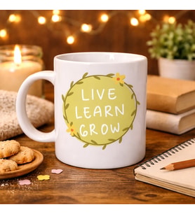 Northcity Yaşa, Öğren, Geliş Motivasyon Kupası Live Learn Grow Porselen Kahve Kasesi