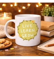 Northcity Yaşa, Öğren, Geliş Motivasyon Kupası Live Learn Grow Porselen Kahve Kasesi