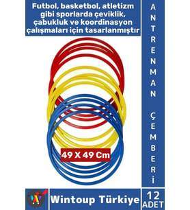 #AntrenmanMalzemesi Futbol Basketbol Spor Koordinasyon Çabukluk Çantalı Antrenman Çemberi 12'li Set
