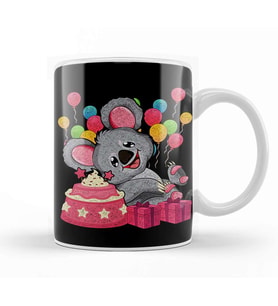 Balloon Funny Koala Kids Birthday Koala Masque Kupa Bardak Porselen