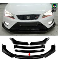 Seat Leon Fr Siyah Renkli Şeritli Dilli Ön Lip 4 Prç Parlak Siyah ABS