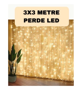 Mey İthalat® Dekoratif 3x3 LED Perde Işık Şelale Tasarım Enerji Tasarruflu