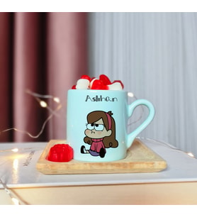 Mabel & Dipper Tasarımlı Kişiye Özel Yeşil Türk Kahvesi Fincanı