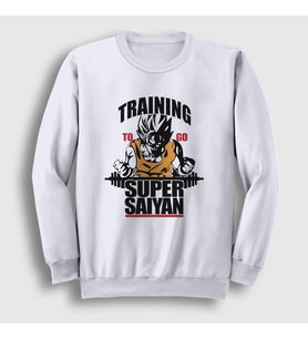 Presmono Unisex Beyaz Training Goku Anime Dragon Ball Sweatshirt 237280tt